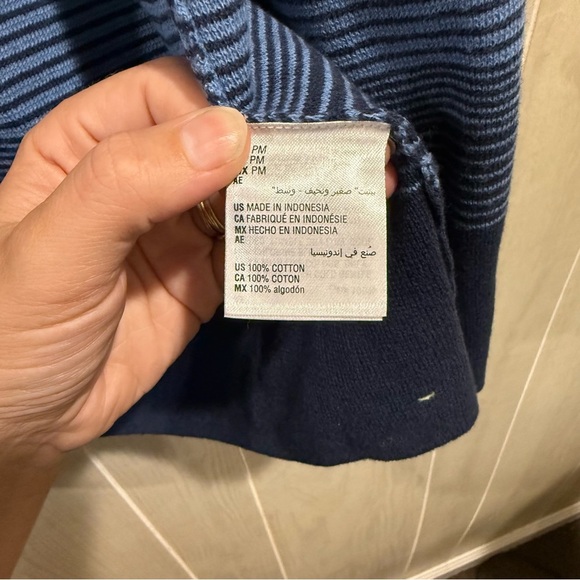 Charter Club 100% Cotton Ombre Stripe Cardigan - Petite Medium - Picture 3 of 4